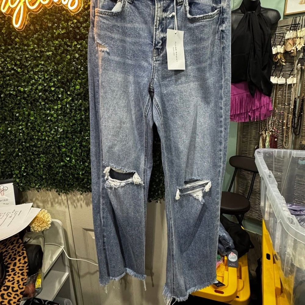 Flying Monkey Wide Leg Cropped Distressed